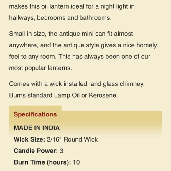 Mini Oil Lanterns in Antique Brass - Picture 3 of 3